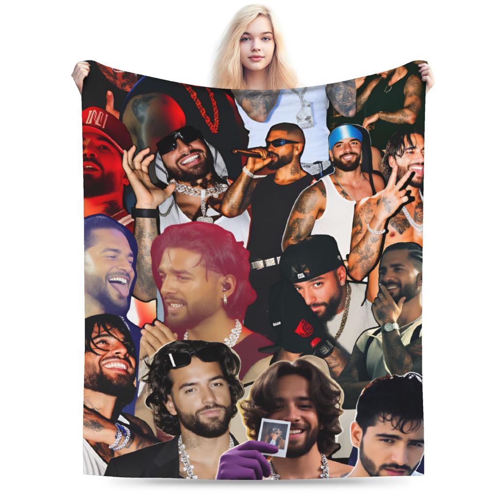 Maluma Singer Soft Warm Blankets Students Plush Bedding Throws Graphic Bedroom Flannel Bedspread Sofa Bed Cover
