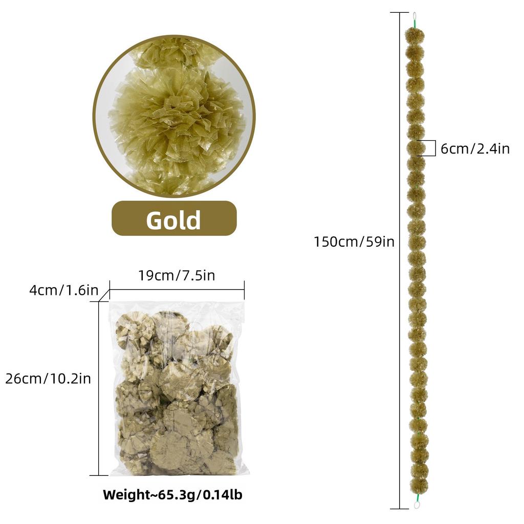 1 шт. Гирлянда из бархатцев Дивали 150 см Пластиковые нити для алтаря Дня мертвых Декор для вечеринки на Хэллоуин Память об умерших
