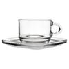 Glass cup with saucer 250 ml 6 pcs.