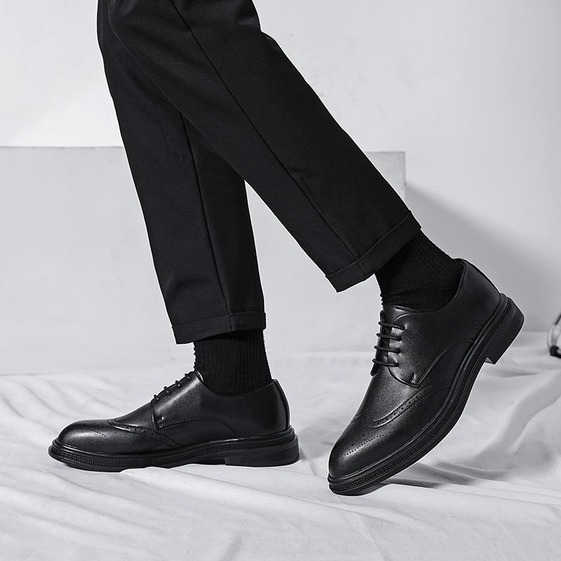 Новая мужская обувь Италия Мужские формальные кожаные туфли Классические удобные деловые туфли Оксфорды Британские броги Повседневная обувь