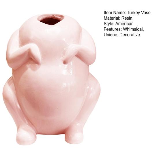 Ваза для индейки из смолы, горшок для цветов в форме индейки, настольная фигурка на День благодарения