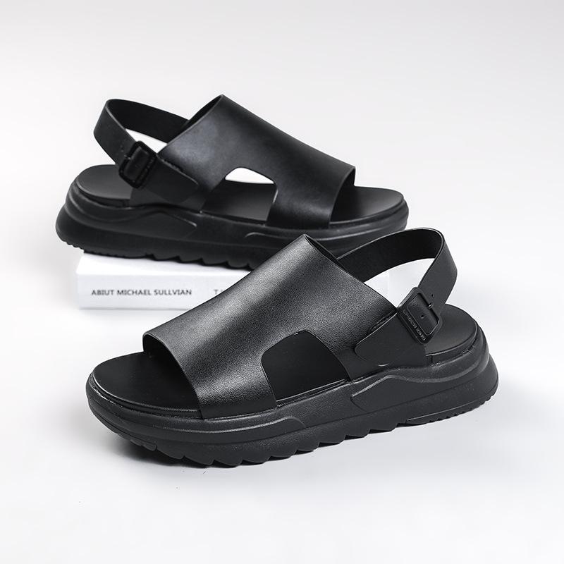 Мужские сандалии летние римские усиливающие трендовые верхняя одежда корейская версия платформа молодежная обувь модная пляжная обувь 4882-W