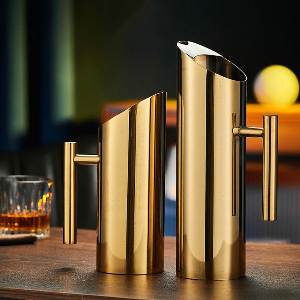 Straight Cold Kettle 1/1.5/2L Pitcher Water Pot Stainless Steel Water Jug  KTV