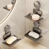 Suction Cup Soap Sponge Holder Wall Mounted Soap Tray Portable Soap Dish for Shower  for Bathroom