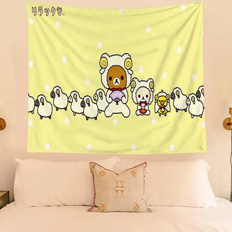 Cute Bear Cartoon Decorative Tapestry Home Wall Decoration Office Living Room Tapestry