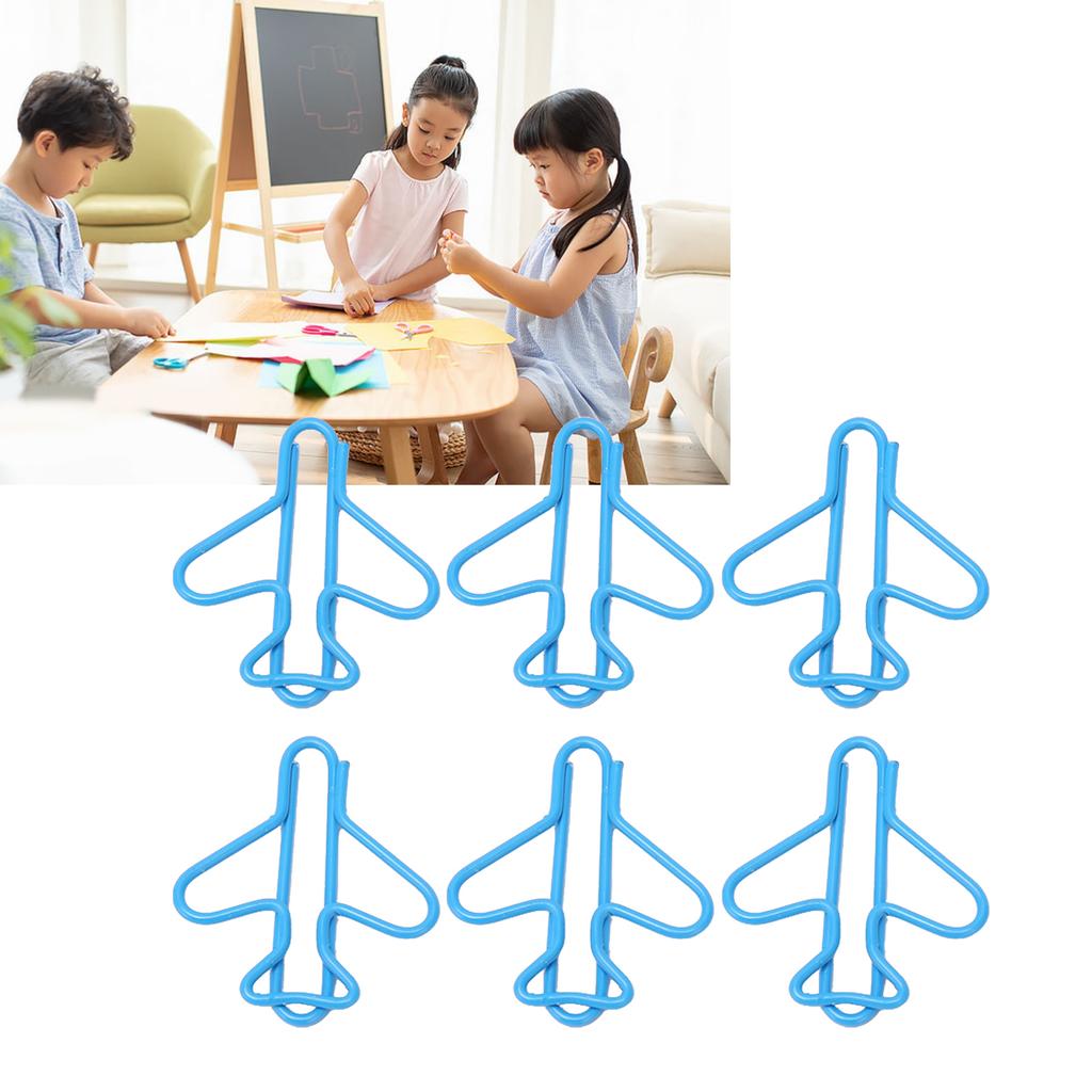 100Pcs Cute Paper Clips Plane Shape Design Covered Wire Bright Color Paperclips for Scrapbook Card Papercraft