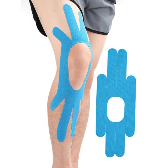 Кинезиологическая лента для колена, предварительно вырезанный тейп на колено, дышащая клейкая спортивная лента, эластичная спортивная лента, поддержка мышц для бега, пешего туризма, верховой езды