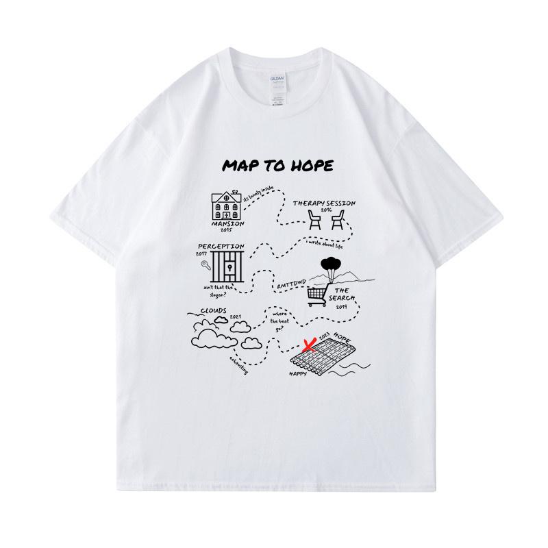 Футболка Nf Hope Tour 2023 Ретро Футболка рэпера NF Карта к надежде Хлопковая футболкаФутболка для концерта NF Hope Музыкальная футболка в стиле кантри