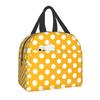 Black and White Polka Dots Lunch for Women | Portable Insulated Thermal Cooler Lunch Box Work School Travel Picnic Bags, Oxford