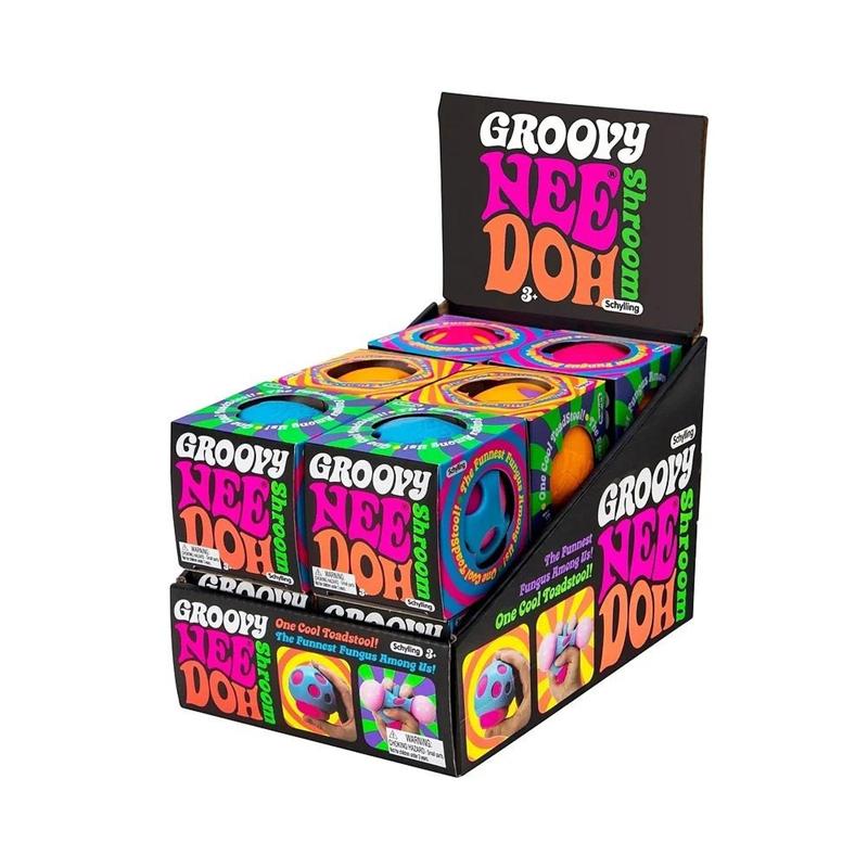 NeeDoh Groovy Shroom Гриб-Сквиш, Безопасный для детей, не содержит БФА, Антистресс