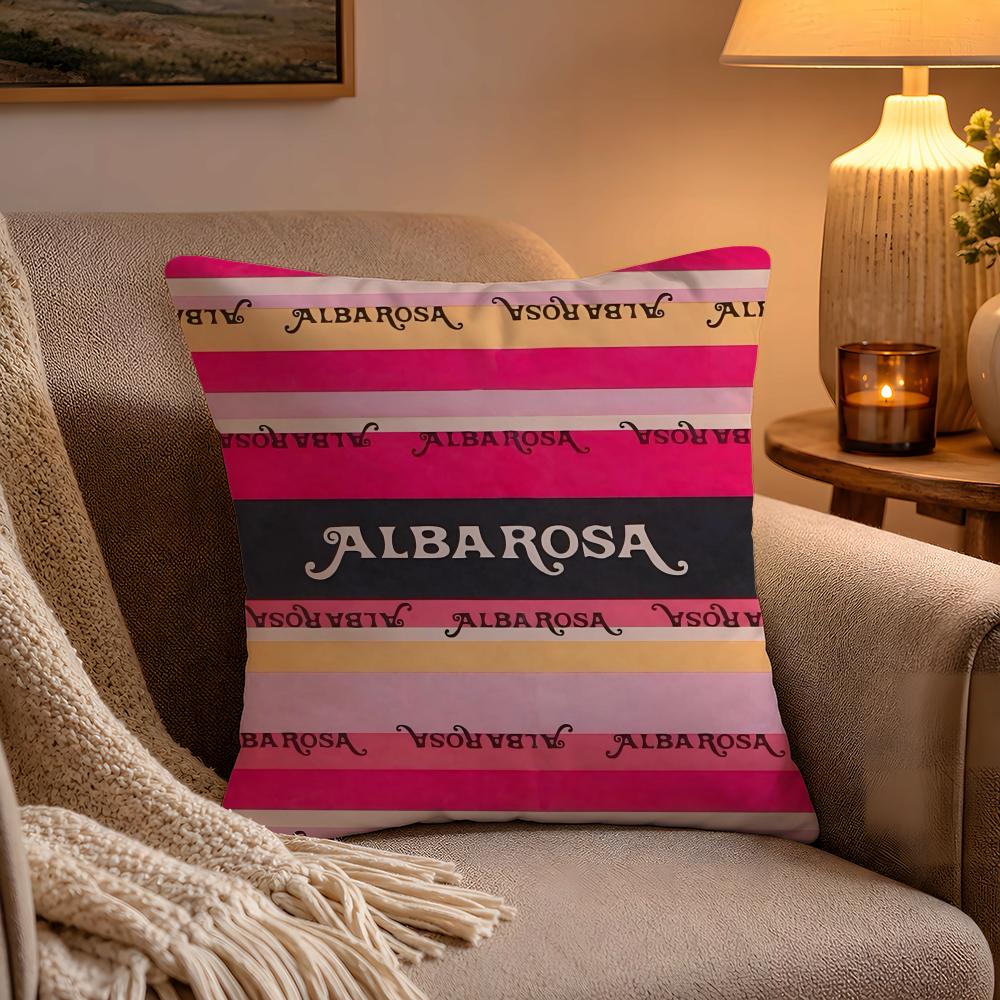 Fashion AALBA RROSA Pillow Case Soft Plush Cushion Cover Double Print and Invisible Zipper for Sofa Home Car Use