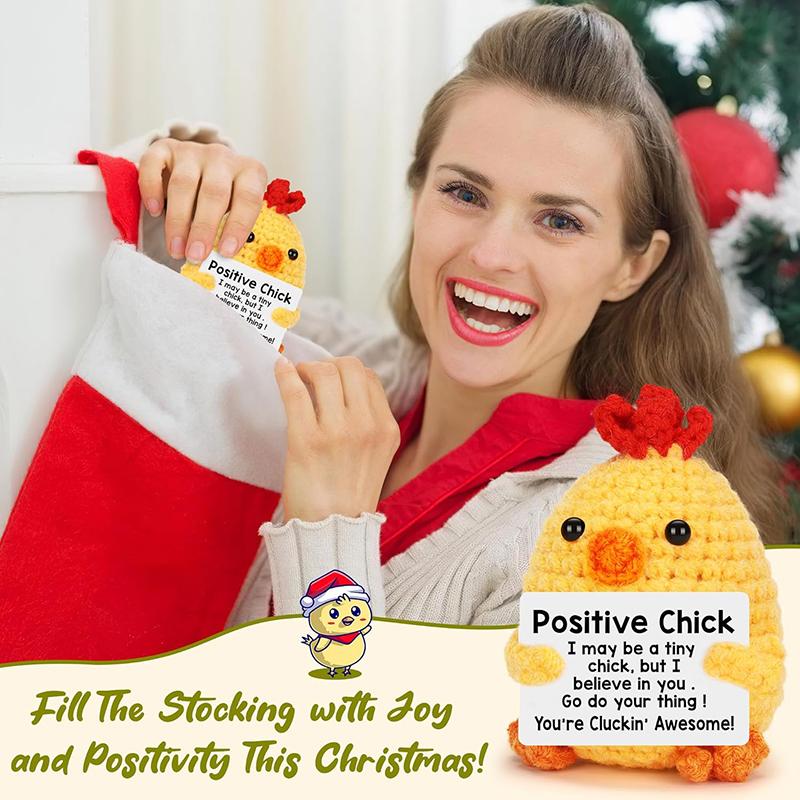 Gifts for Women Thank You Acrylic Plaque and Mini Funny Positive Chick Crochet Handmade Cute Gifts