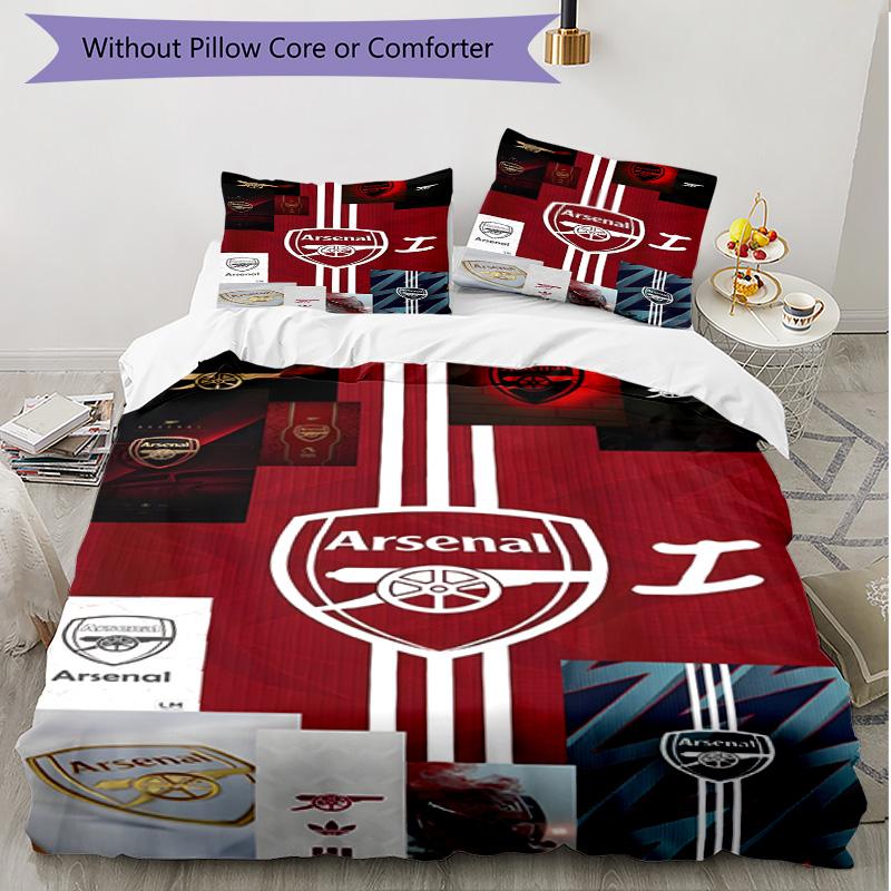 3pcs Duvet Cover Set (1*Duvet Cover + 2*Pillowcase, Without Core), football team.C Print Soft All‑Season Bedding Set, Home Bedroom Decor Gift