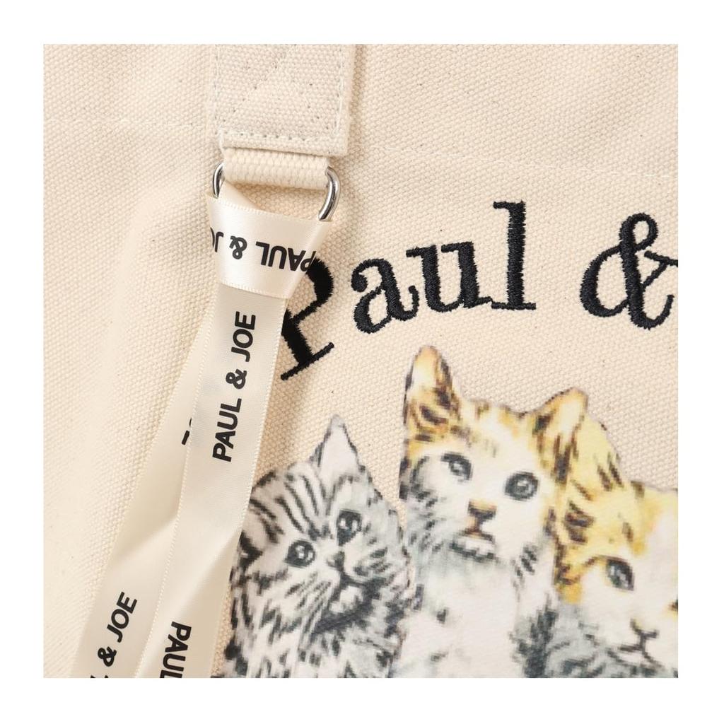 Joe Paul Joe Accessoire Большая сумка Мини-тоут Женская сумка «Три кота» АКСЕССУАРЫ Холщовая сумка-тоут Cat Cat Cat Cute Ivory [Paul & Joe] [Paul & Accessoire] и