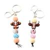 1PC New Cartoon Bag Pendant Diy Small Accessories Cute Small Gifts Silicone Wooden Beads Keychain