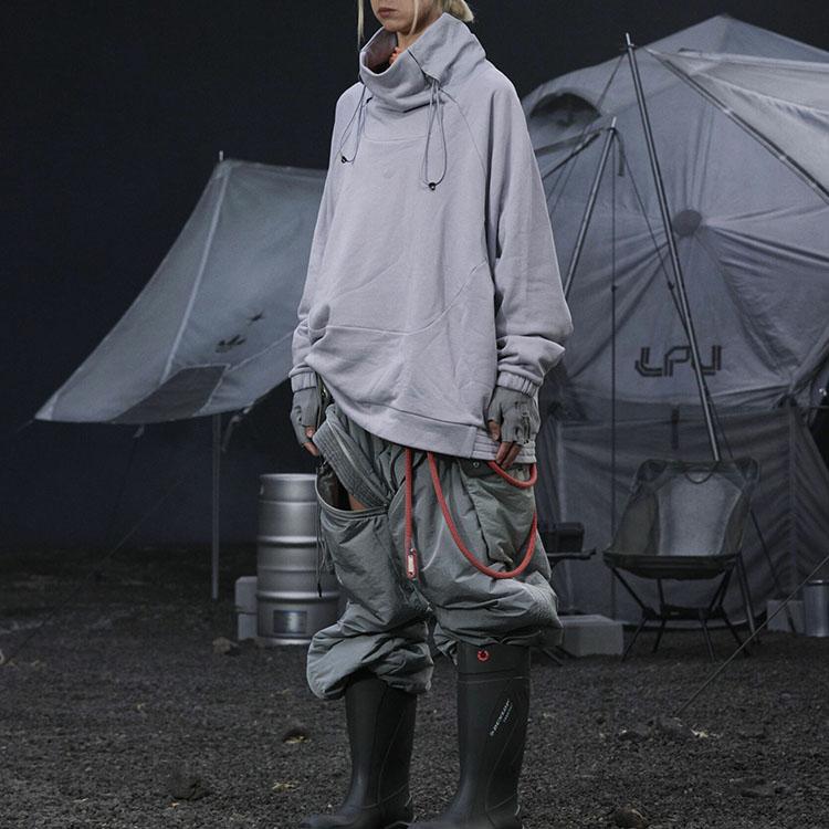 adidas Originals X Hamcus Collaborative Capsule Collection, пуловер с высоким воротником и завязками, свитшот, мужские топы, славно-серый HY6365