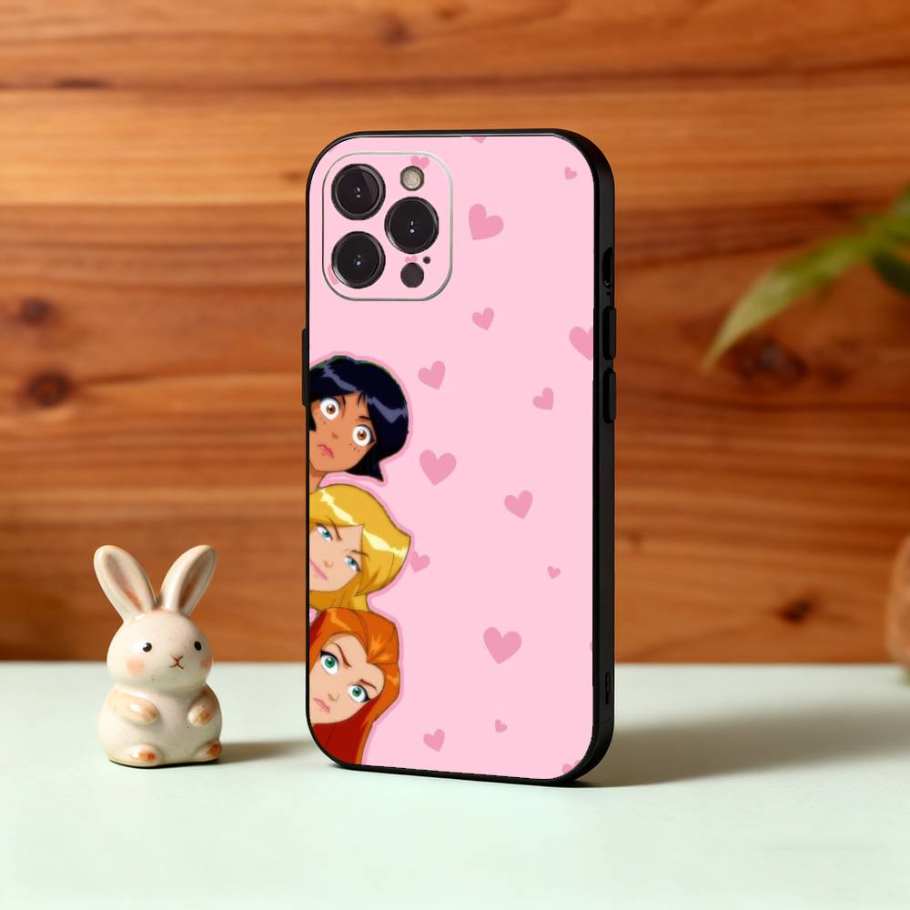 1 шт. Чехол для телефона T-Totally S-Spies Для iPhone17,16,15,14,13,12Plus,Pro Max,XS,5G Мягкий силиконовый Черный чехол