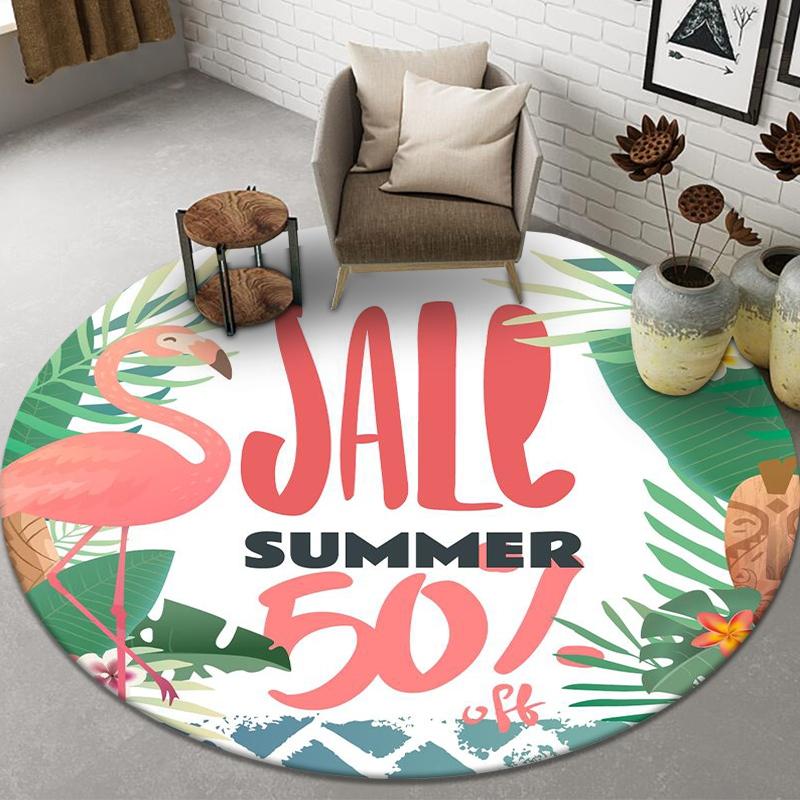 Противоскользящий коврик для стула, круглый ковер с фламинго для гостиной, домашний декор, напольный ковер для девочки, спальни, прикроватный ковер, дверной коврик