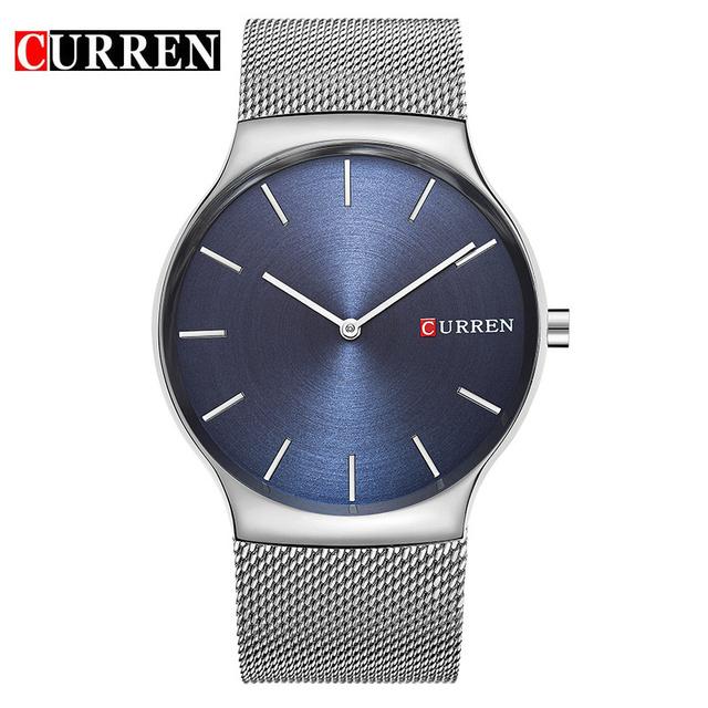CURREN ТОП-люксовый бренд CURREN, модные деловые мужские часы, ультратонкие мужские часы, аналоговые кварцевые спортивные стальные водонепроницаемые наручные часы