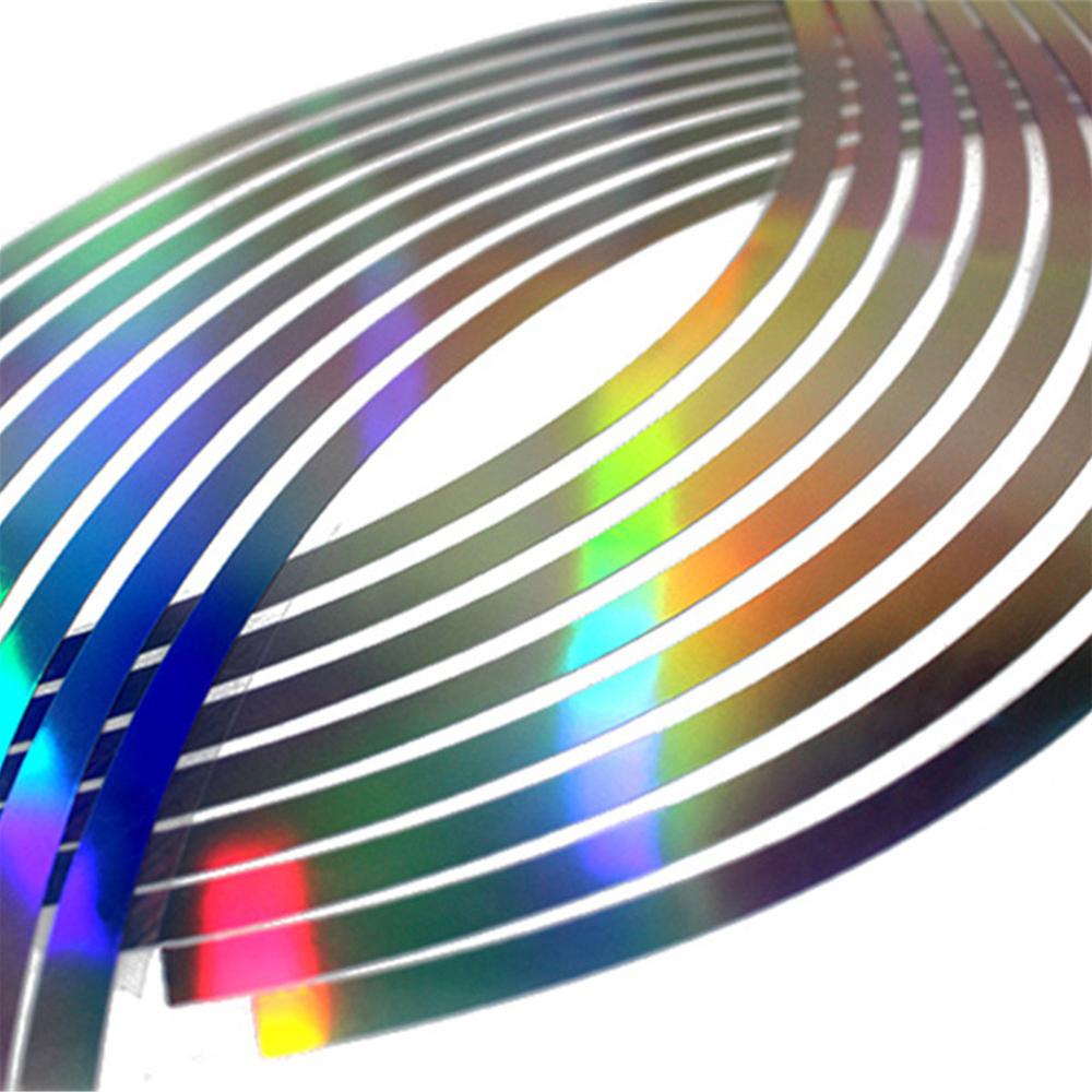 16 шт./компл. 10/12/14/18 дюймов Светоотражающая наклейка на автомобиль Крутой стиль Новая ПВХ Лазерная лента для обода колеса для мотоцикла Светящиеся наклейки на автомобиль