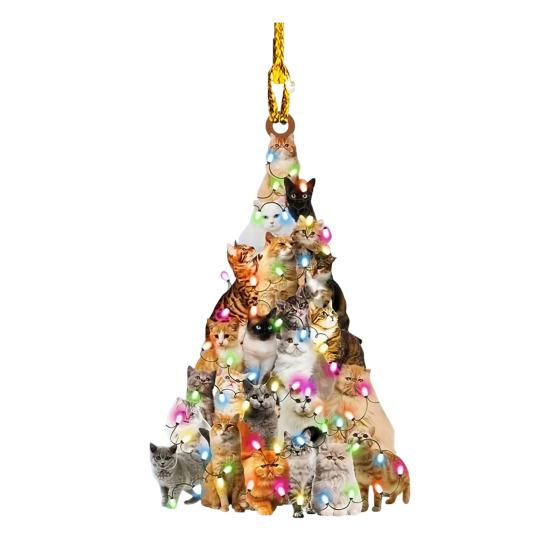 Рождественская елка подвесное украшение в форме дерева акриловое украшение 2D плоские животные сложенные подвески