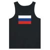 Débardeur - Drapeau de la Russie - Noir - 100% хлопок - Coupe ajustée - Confort superieur