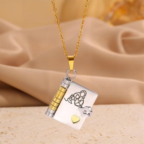 Ожерелье-шарм в виде книги Yousheng для моей внучки, ожерелье-книга, открывающийся шарм-книга с 6 страницами, ожерелье, подарок от бабушки для внучки