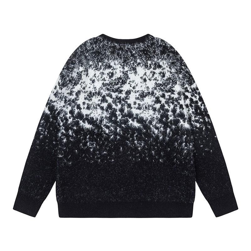 Oversized Gradient Mohair Knit Sweater Unisex Cozy Warm Winter Pullover Streetwear Loose Fit