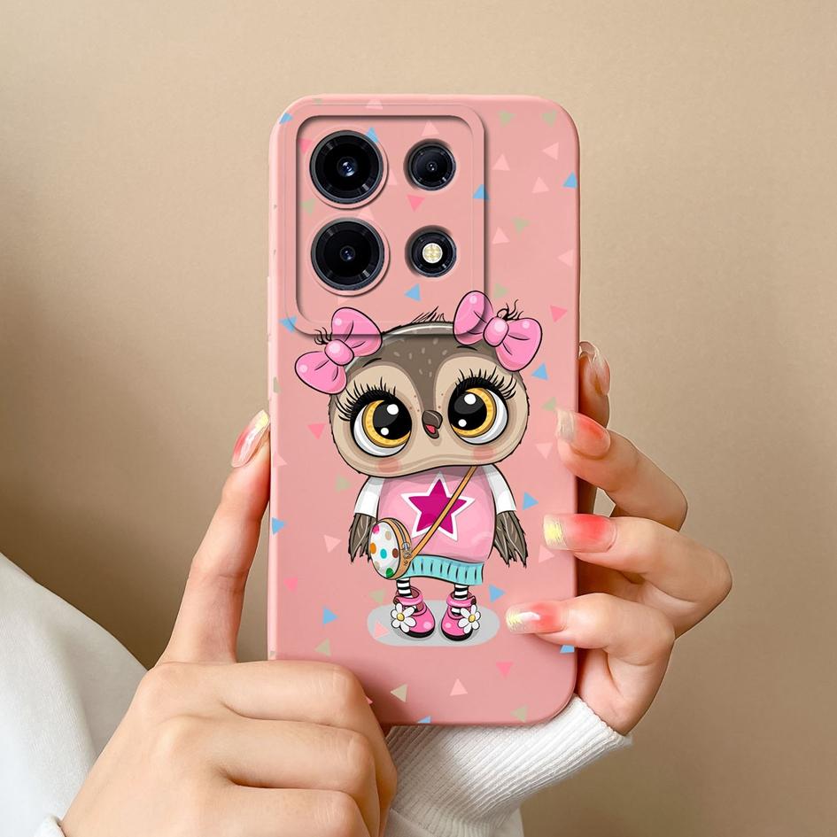 Phone Case For Infinix Smart 7 Plus Note 30 4G 5G Hot 30 Itel S23+ P40+ Tecno Spark 10 Pro Cover Cute Cat Matte Soft Liquid Silicone Shockproof Bumper