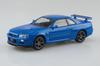 Aoshima Bunka Kyozai Rakupla Snap Kit Nissan R34 Skyline Bayside Blue Пластиковая модель 1/32 No.12-BB GT-R Pre-Colored (Автомобиль)