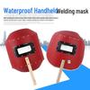 Red Steel Welding Face Shield, Anti-UV, Semi-Automatic, Waterproof