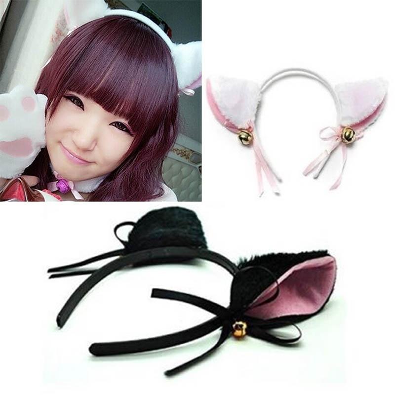 Милая повязка на голову с лисьими ушками и колокольчиком, бант для косплея, нарядный костюм на Хэллоуин
