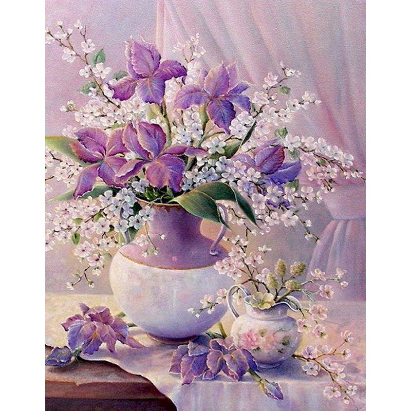 5D Diamond Painting Flowers Embroidery Diamond Complete Kit Cross Stitch Full Diamond Mosaic Peony Home Decoration
