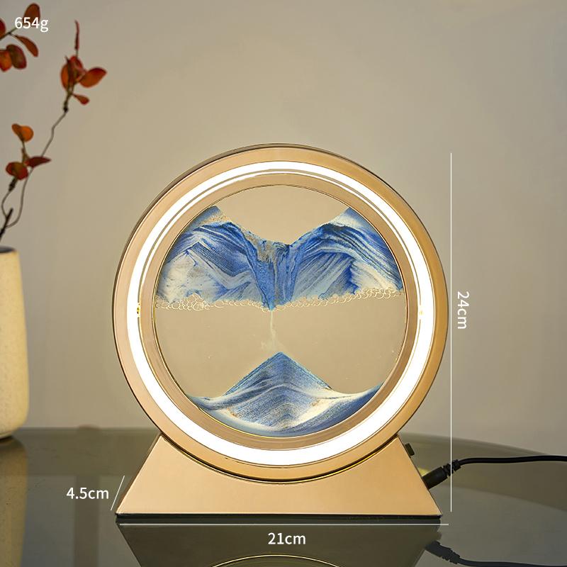 Художественные песчаные пейзажи, зыбучие пески, настольная лампа, светодиодная настольная лампа, песочная живопись, художественная роспись, USB-кабель, управление, вращающийся на 360°, домашний декор