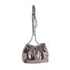 IELGY Women's Glossy Folded Niche Shoulder Chain Crossbody Bucket Bag