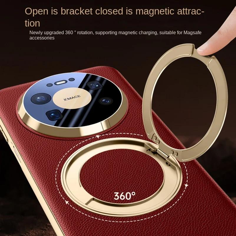 New Rotatable Metal Magnetic Bracket Holder Lens film protection Case For Huawei Mate 80 Pro Max 80 RS mate80 pro Slim Leather Cover