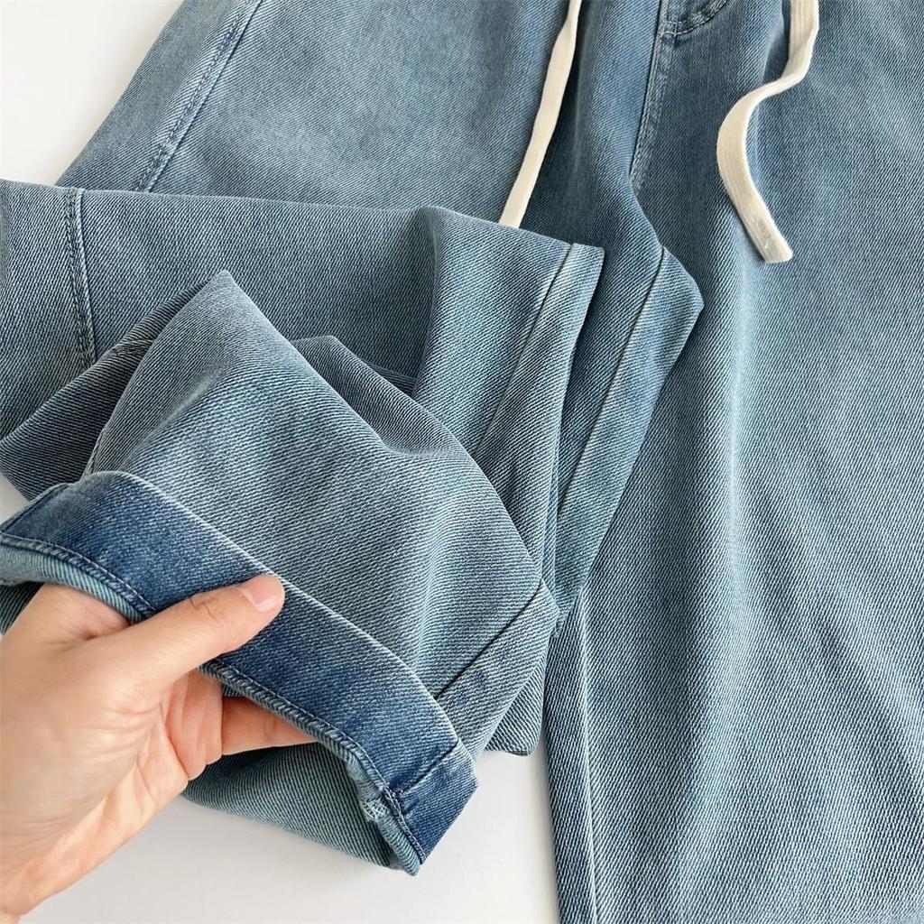 Женские джинсы из лиоцелла Tencel с высокой посадкой и широкими штанинами в пол - летний стиль