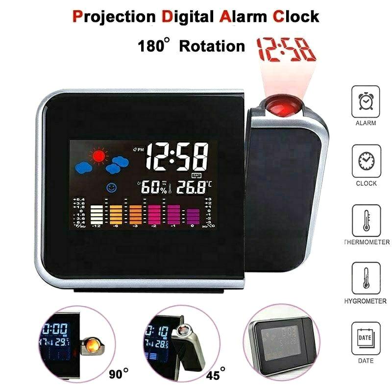 Moderno Reloj Despertador Digitales Con Proyector Digital Backlight Weather Forecast Alarm Clock With Time Projection