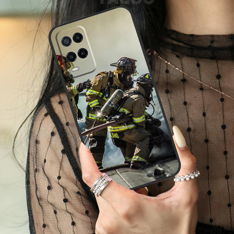 Fireman Firefighter Case For Oppo A5 Pro A15 A17 A57 A77 A18 A38 A58 A78 A98 A94 A74 A54 A40 A60 A80 A96 A76 A16
