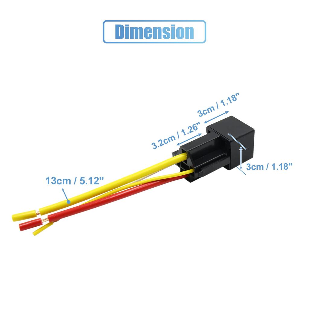 uxcell Relay Socket Car Relay JD-1912 SPST 4 Pole 80A DC12V Car Wire Bundle Socket with Plug Pack of 3
