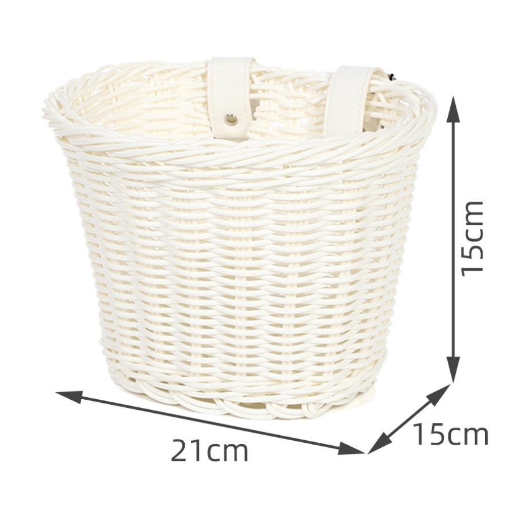 Rattan Woven Bicycle Basket Removable Bike Storage Basket Durable Carrier Bag Kid