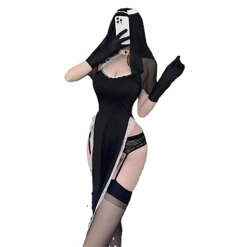 Костюм Непослушной Монахини и Соблазнительной Горничной - Вырез для Ролевых Игр со Страстным Разрезом