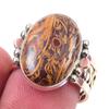 Natural Maryam Jasper Gemstone 925 Sterling Silver TwoTone Gift Ring S.7 T9p23