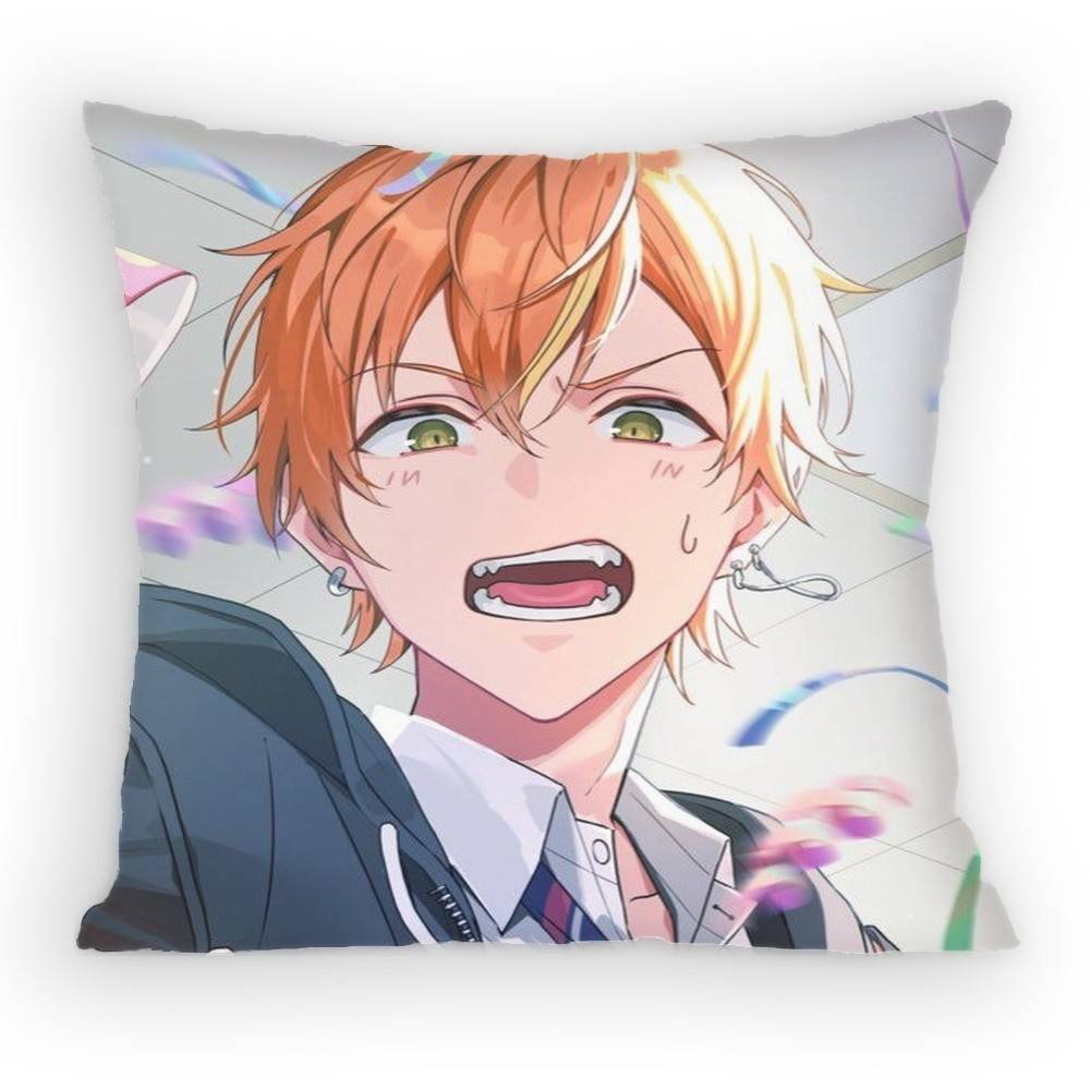 Project Sekai Anime Shinonome Akito Pillow Case Anti-Dustmite Pillowcase Invisible Zipper Silky Short Plush Sofa Cushion Cover