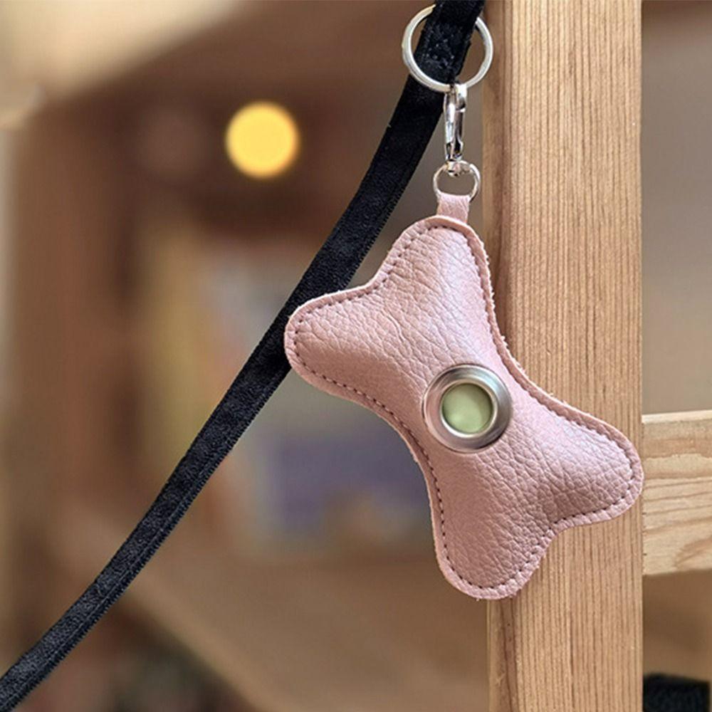 Creative Dog Poop Bag Dispenser Bone Shaped PU Leather Pet Poop Clean Bag Holder Waterproof Portable Pet Waste Bag Carrier