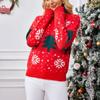 Women's Fashion Santa Claus Pattern Pullover Sweater Loose Lazy Cardigan