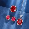 Jewelry Wind Simulation Red Corundum Jumping Color Retro Inlay Set Main Stone 12 * 16-8 * 10
