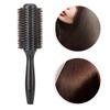 Solid Wood Tube Roller Round Comb Heat Resistant Anti Static Hairdressing Comb Hair Style Tool