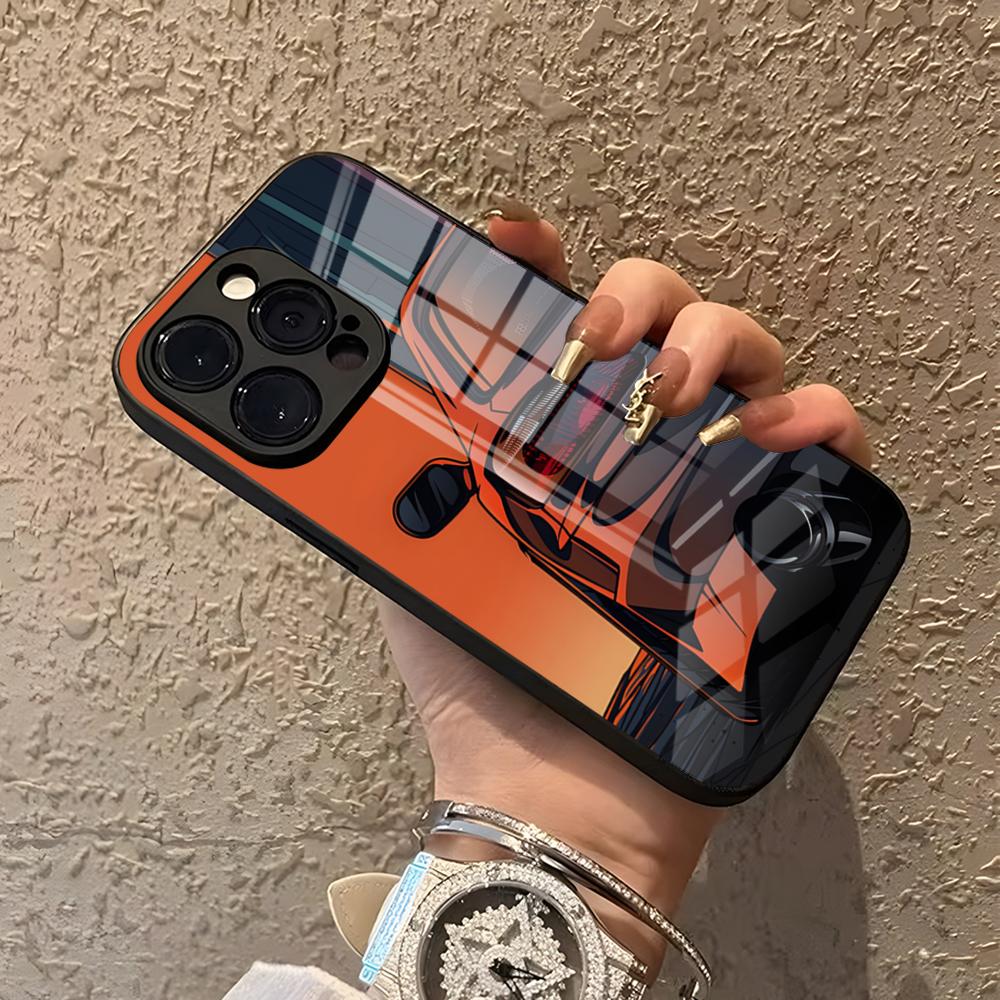 Спортивные автомобили JDM Мужской Мужчины Чехол для телефона Для IPhone 15 Pro Max 14 Pro 12 16 11 13 Mini X XR XS 8 7 Plus SE Закаленное стекло Задняя крышка