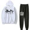 Новые модные мужские и женские спортивные костюмы «Баффи – истребительница вампиров» с принтом, повседневная толстовка и брюки, комплекты из 2 предметов, осенне-весенняя мужская одежда